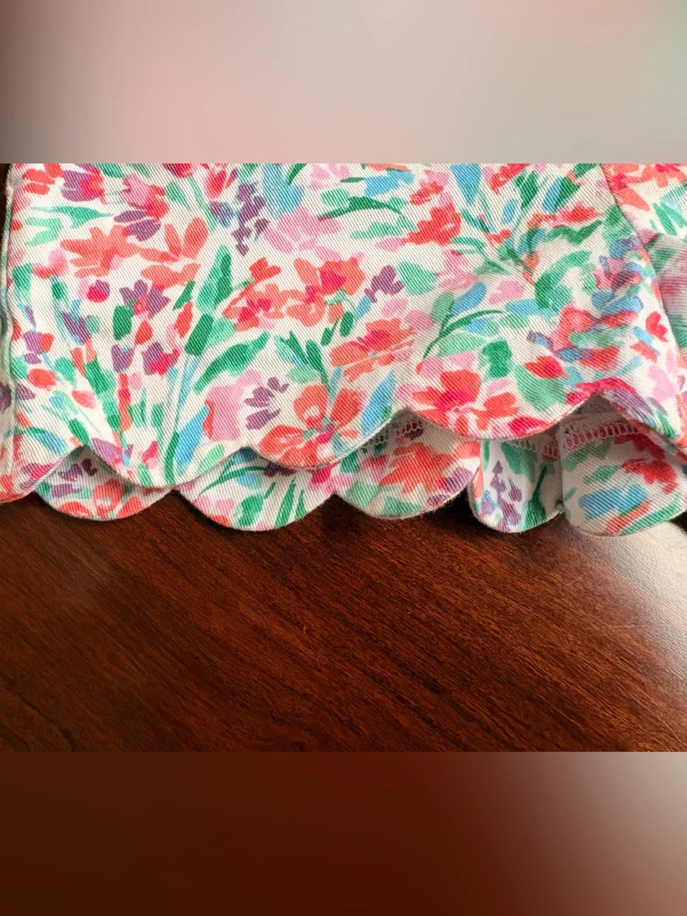 Crewcuts Girls' High-Waist Orange Fruit Print and Pink Floral Shorts  size 6